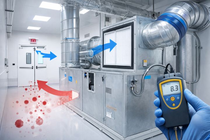 اختلاف فشار در تهویه به چه عددی باید برسد؟