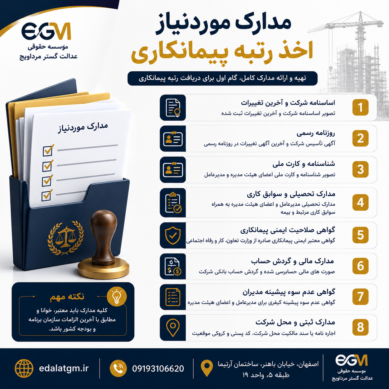 آمادگی شرکت پیمانکاری برای شرکت در مناقصات